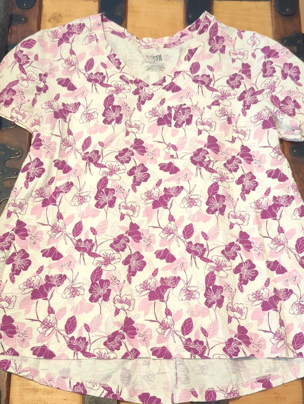 Floral Short-Sleeve Tee - Pink & Purple